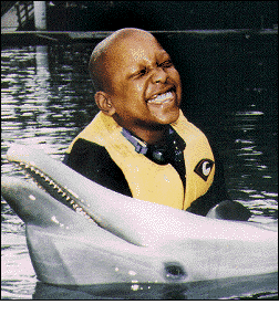 Photo: Wish child Nathaniel swam with the dolphins