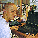 Photo: Jeff with his new laptop